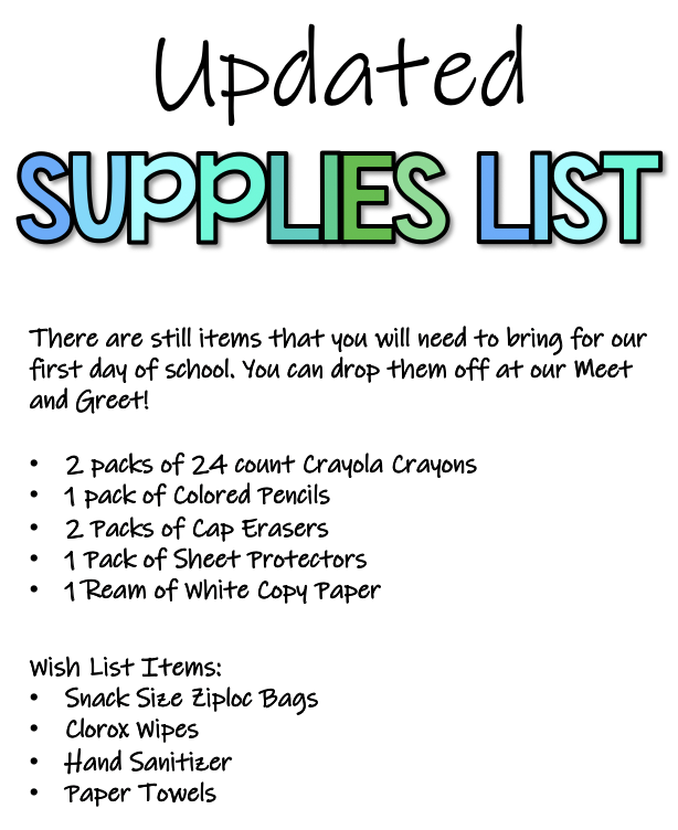 Supplies List